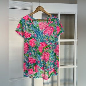 Lilly Pulitzer Floral Tunic - Pink and Green